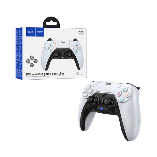 Controle Sem fio Hoco GA1 Phoenix para PS4/PS5 Branco
